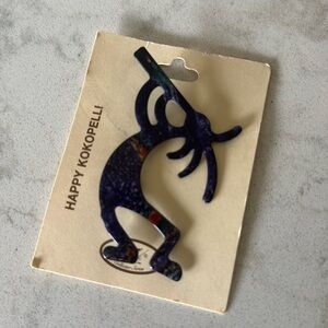 Vintage Kokopelli Enamel Brooch/Pin by Lazart